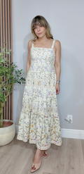 Floral Tiered Midi Dress - 34455