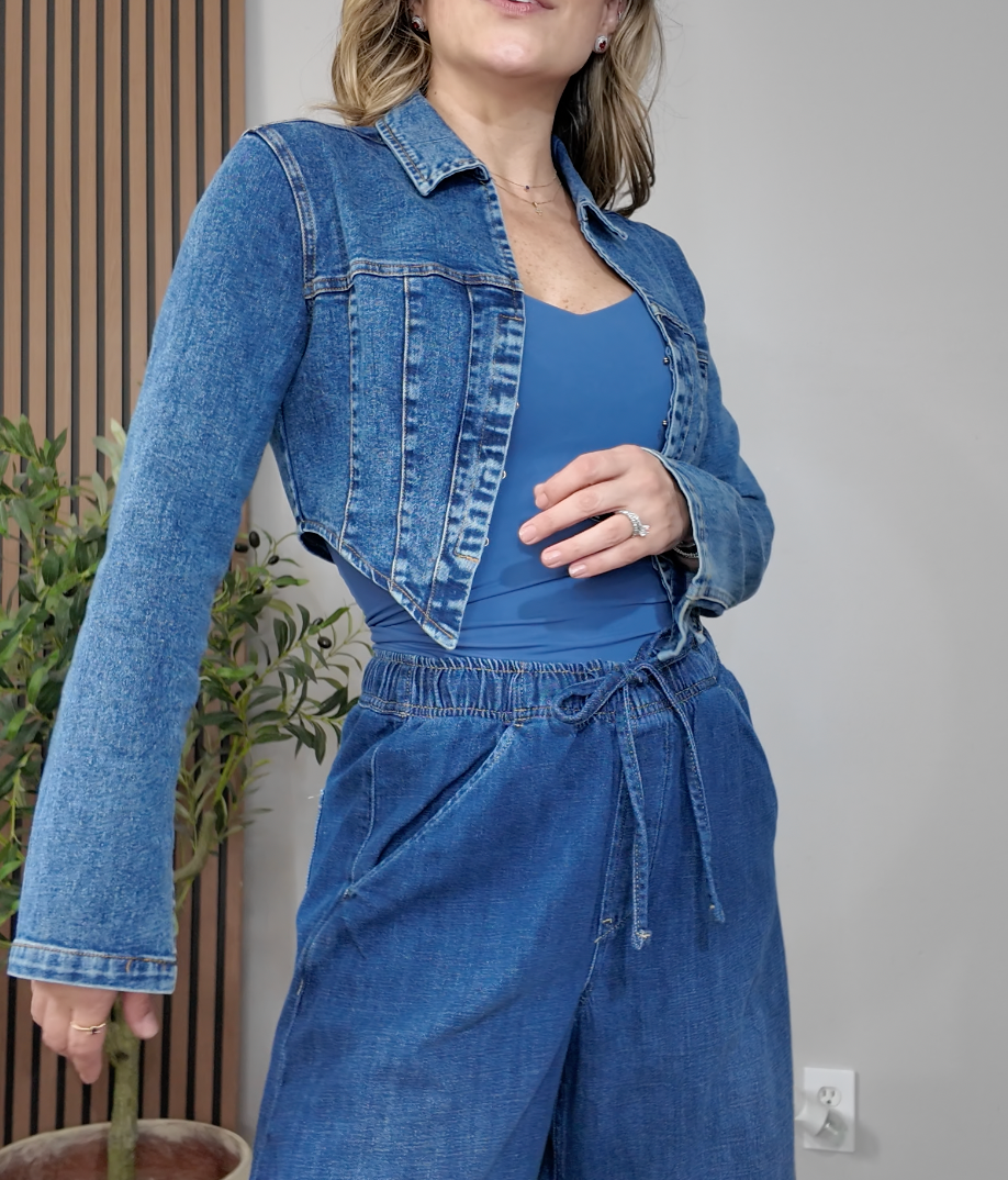 Cropped Denim Jacket -34005