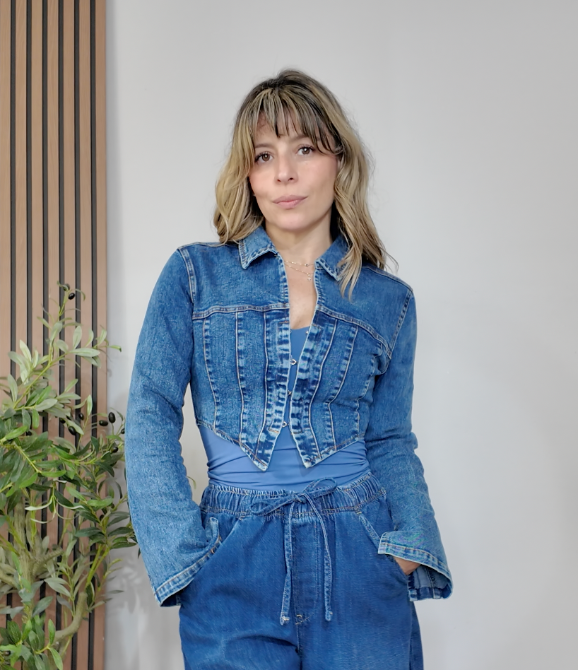 Cropped Denim Jacket -34005