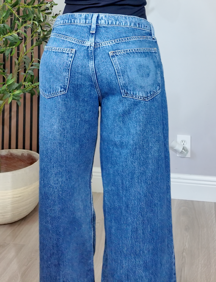 Wide-Leg Medium Wash Jeans - 33703