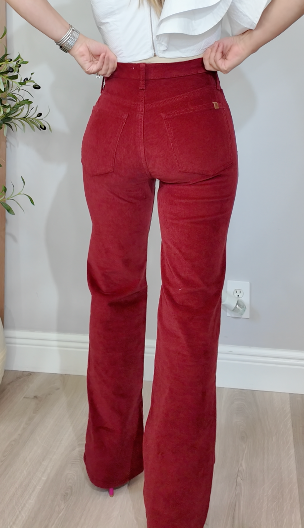 Jessica Simpson High-Rise Corduroy Wide-Leg Pants - 34497