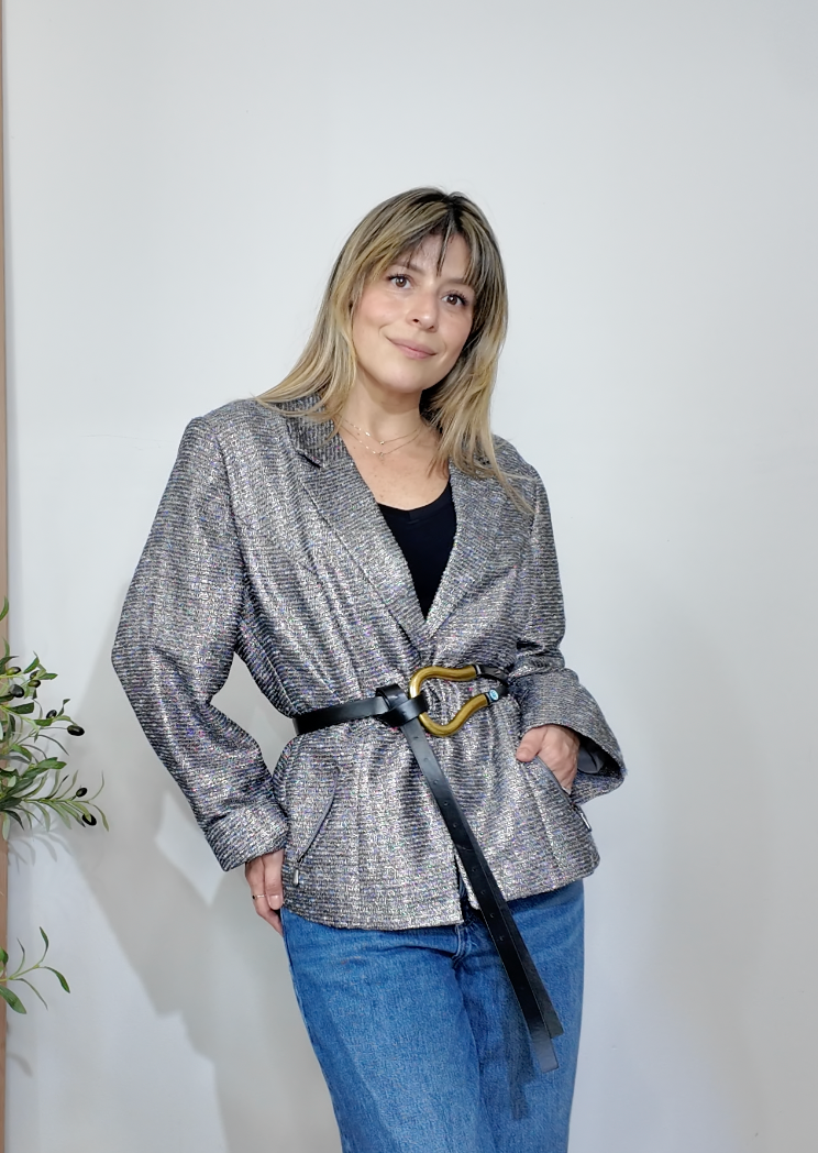 Chico's Metallic Shimmer Oversized Blazer - 34014