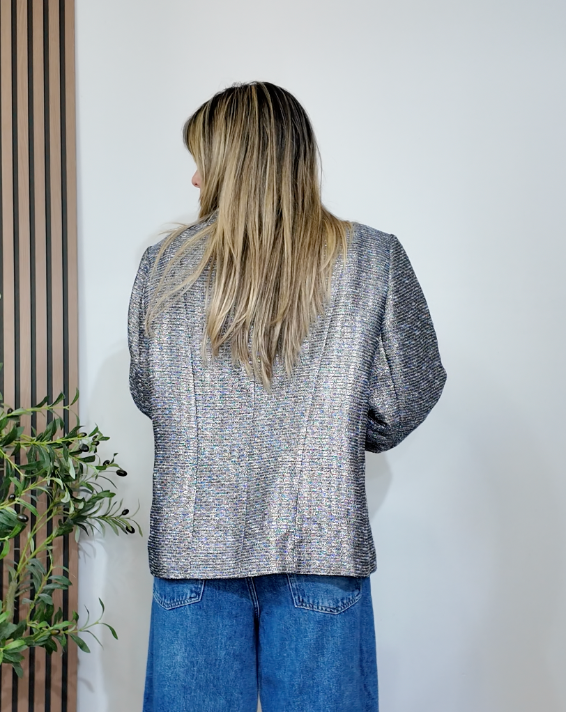 Chico's Metallic Shimmer Oversized Blazer - 34014