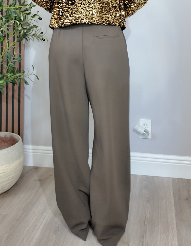 High-Waisted Wide-Leg Pleated Trousers - 33832