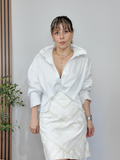 Oversized Crisp White Button-Down Shirt - 34246