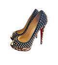 Christian Louboutin Lady Peep Spikes Leopard-Print Pumps - 34567