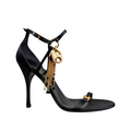 Gucci Black Satin Tassel Sandals - 2364