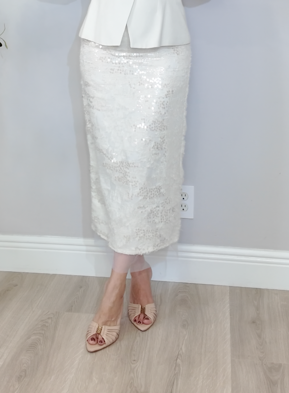 Shimmering Sequin Midi Skirt - 33911