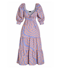 Boho Checkerboard Midi Dress - 33218