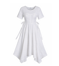 Sandro Paris White Asymmetrical Midi Dress - 28383