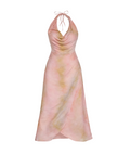 Pastel Tie-Dye Halter Midi Dress - 32514