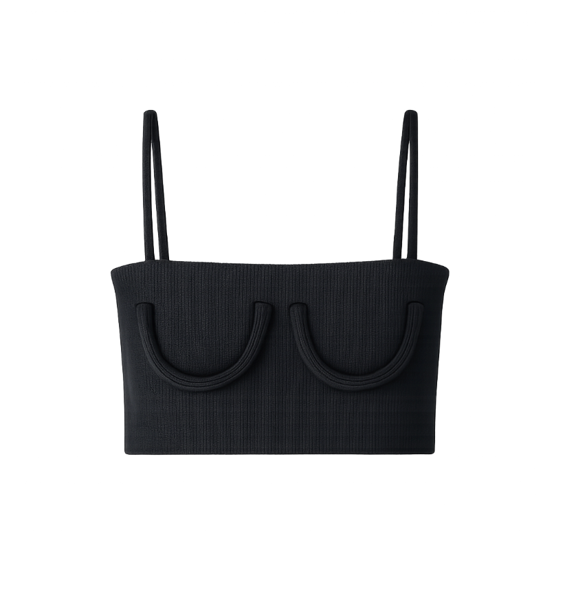 Structured Ribbed Cropped Top - 30700
