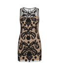 Intricate Embroidered Sheer Overlay Cocktail Dress - 29532