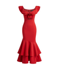 Off-the-Shoulder Ruffle Mermaid Dress - 1740