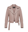 BCBGMAXAZRIA Pastel Pink Leather Moto Jacket -  10981