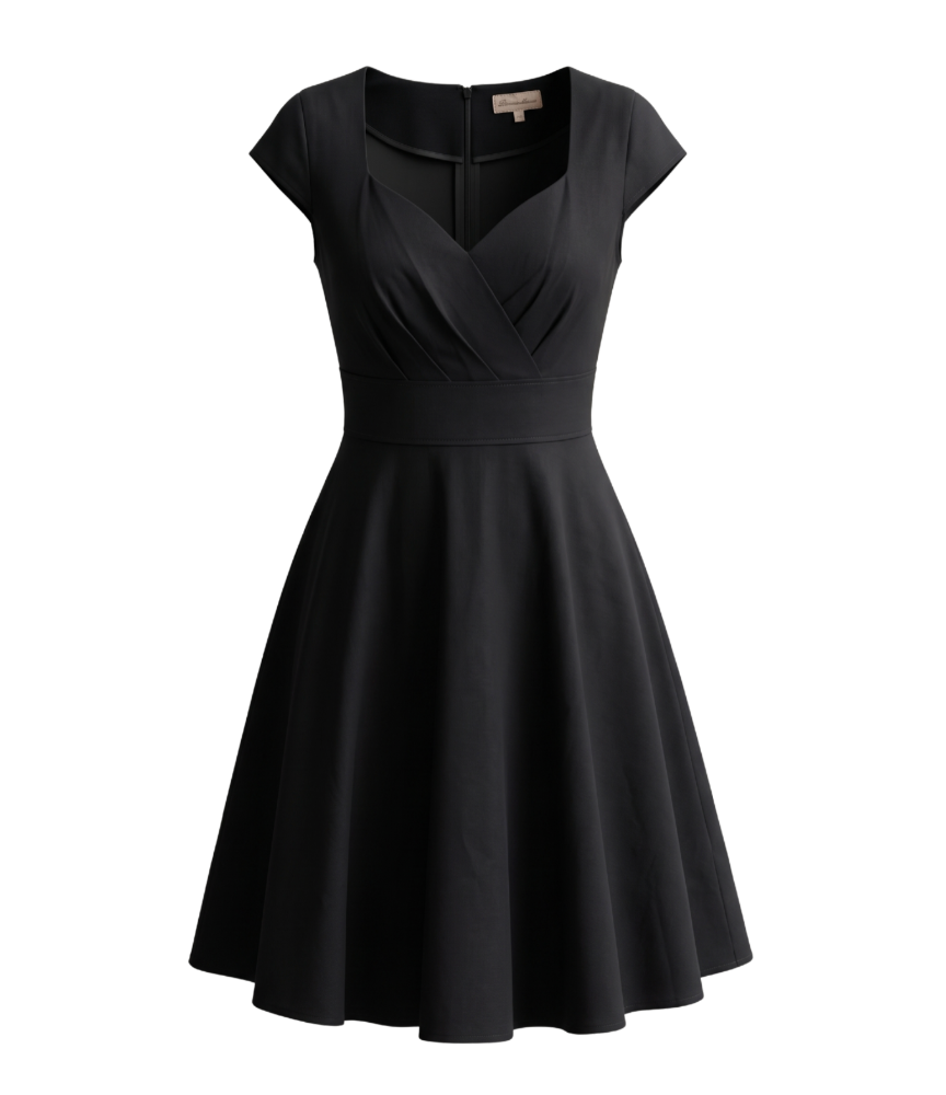 Classic Black Fit-and-Flare Dress - 30340