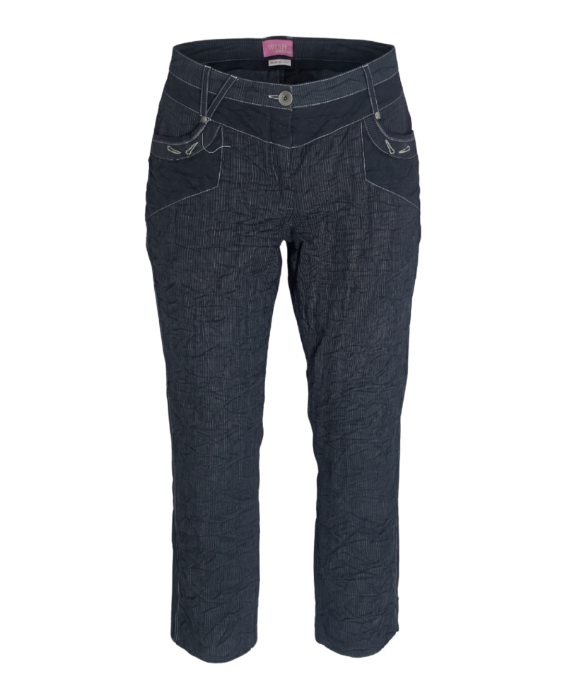 Textured Pinstripe Mid-Rise Trousers - 31728