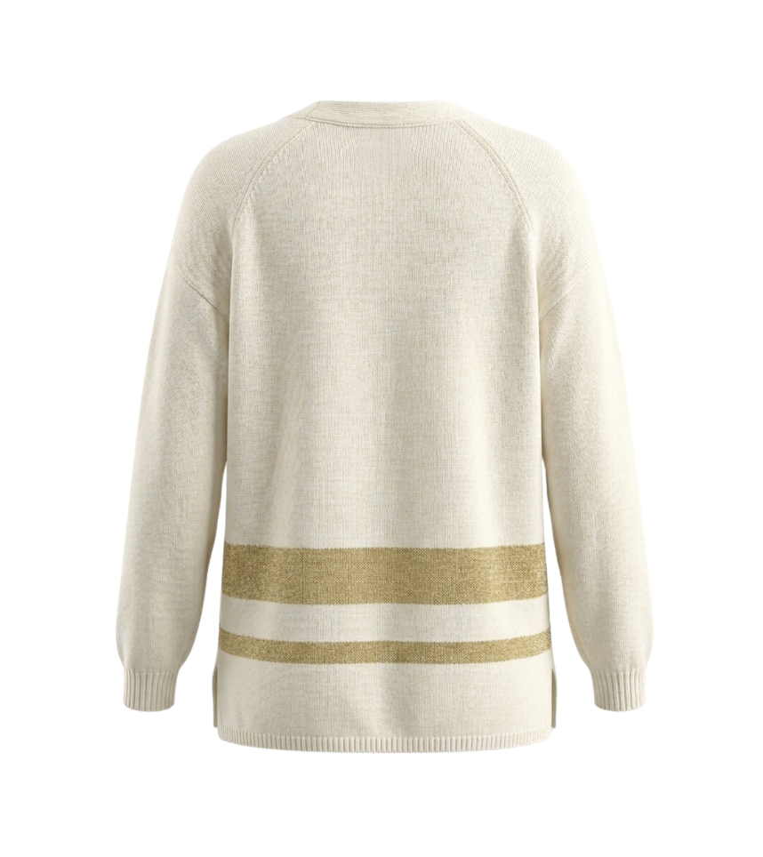 Gold-Accented Knit Cardigan -  31788