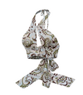 Retro Paisley Halter Wrap Top - 17414