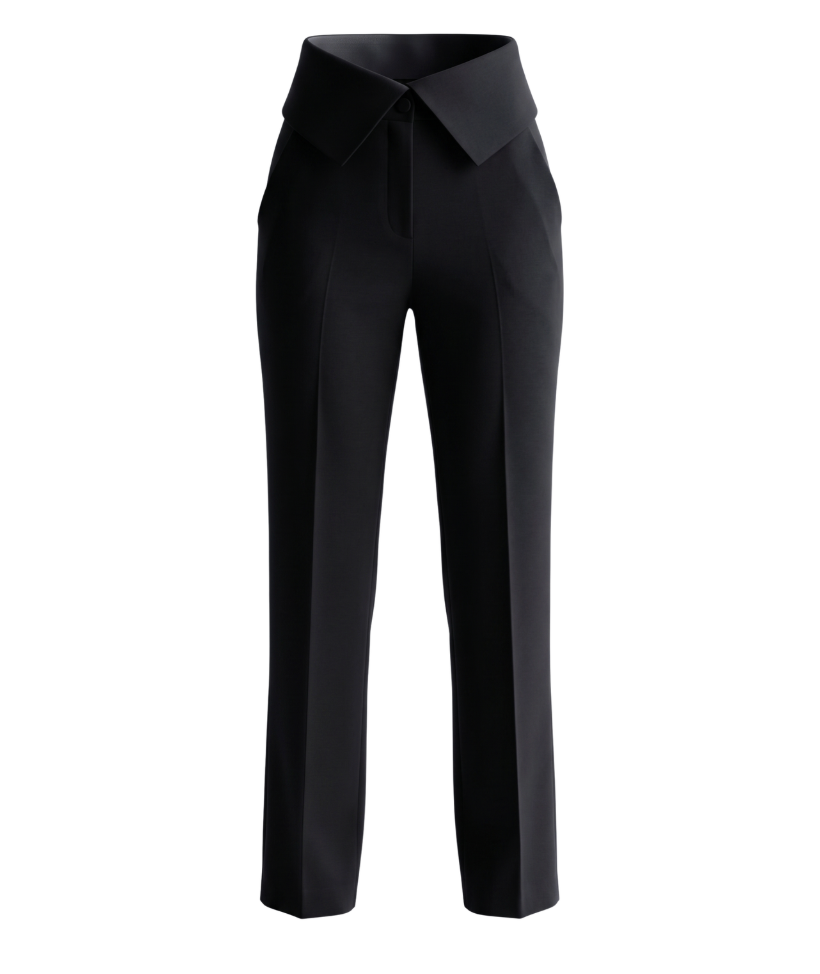 Satin Waistband Tailored Trousers - 30692