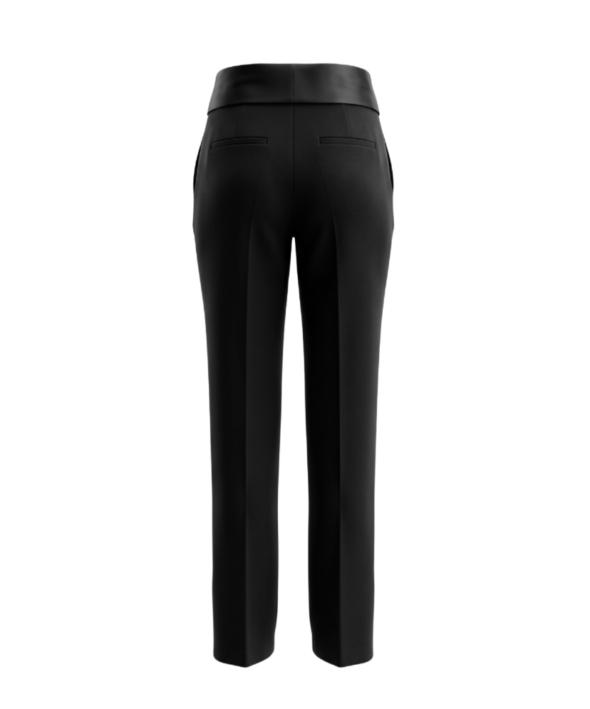 Satin Waistband Tailored Trousers - 30692