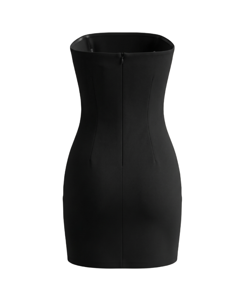 Edgy Double-Zip Tube Dress - 16436