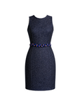 St. John Midnight Tweed Embellished Sheath Dress - 17365