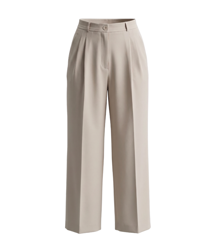 Valentino Garavani Beige Virgin Wool Wide-Leg Trousers - 10830