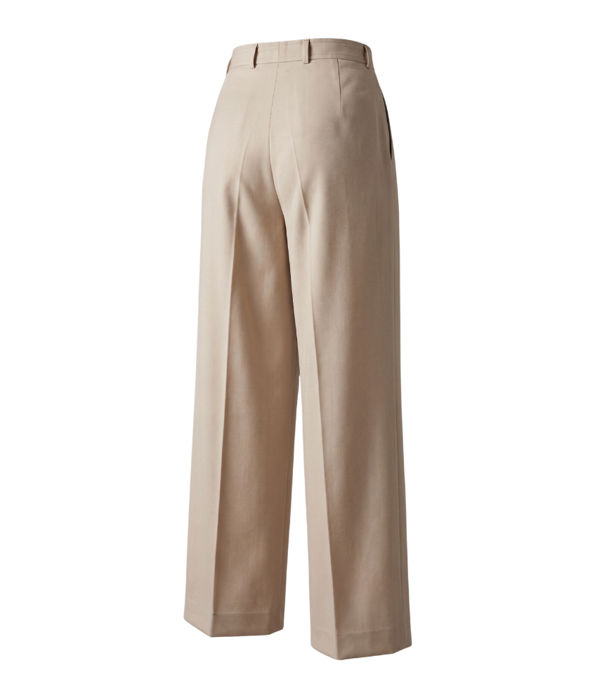 Valentino Garavani Beige Virgin Wool Wide-Leg Trousers - 10830