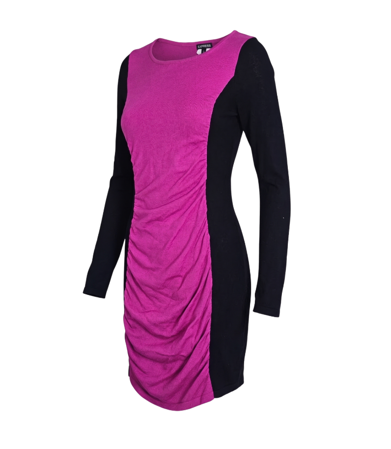 Color-block long sleeve dress - 15699