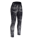 Distressed Silver and Black Coated Slim-Fit Jeans - 16768
