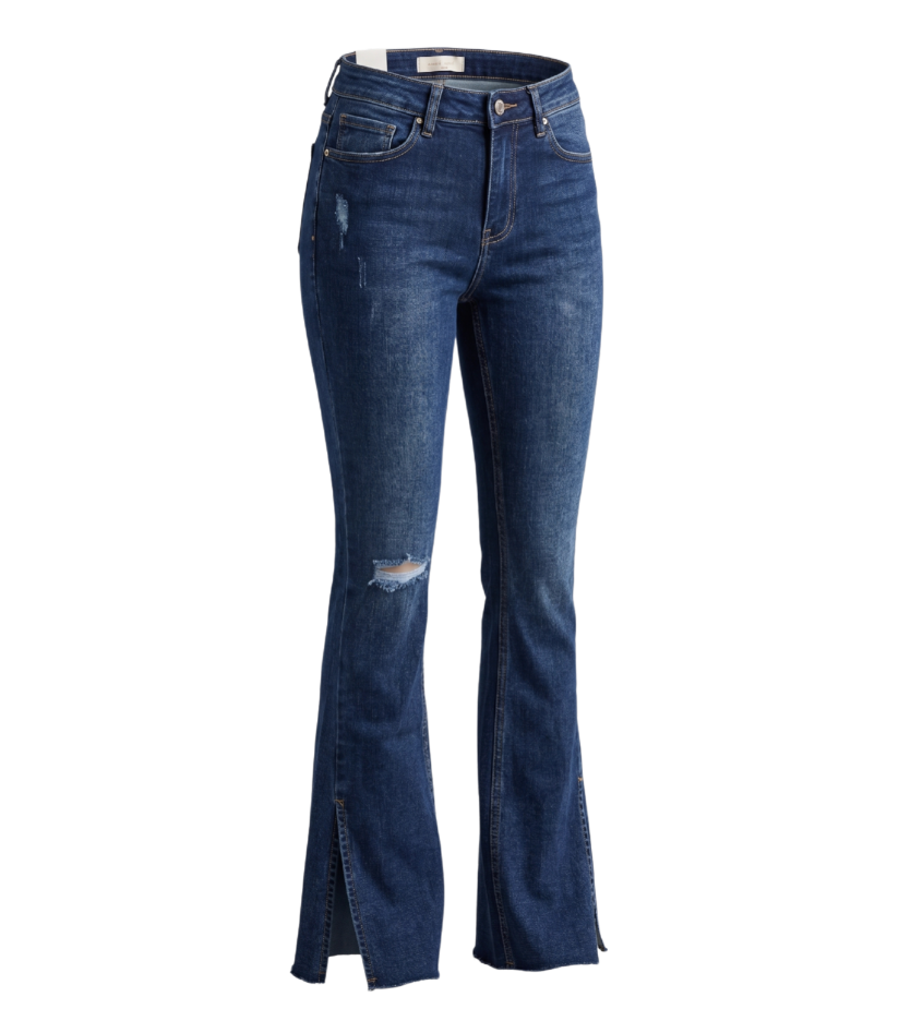Chic Flare-Leg Dark Wash Jeans - 31759