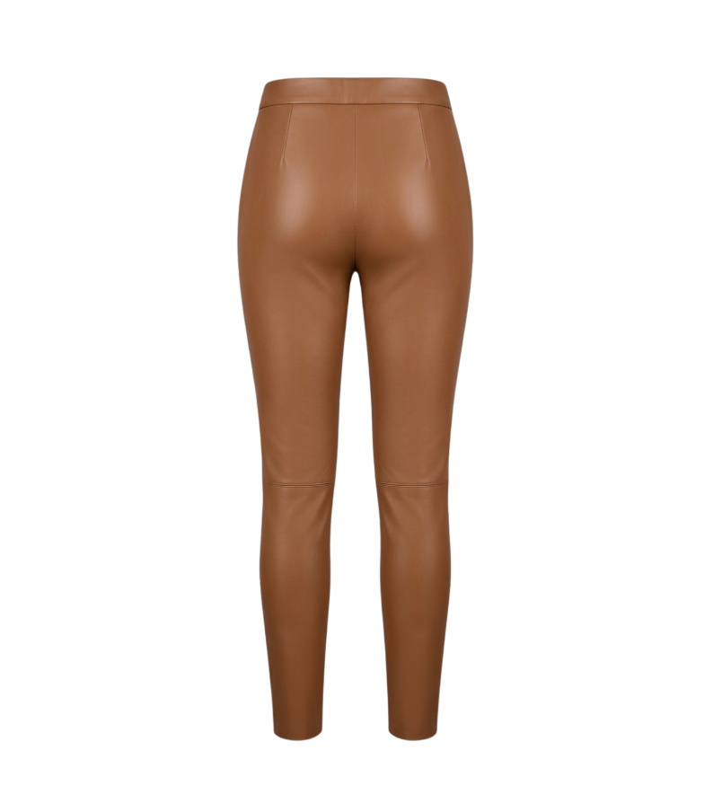 Sleek High-Waisted Faux Leather Trousers - 20540