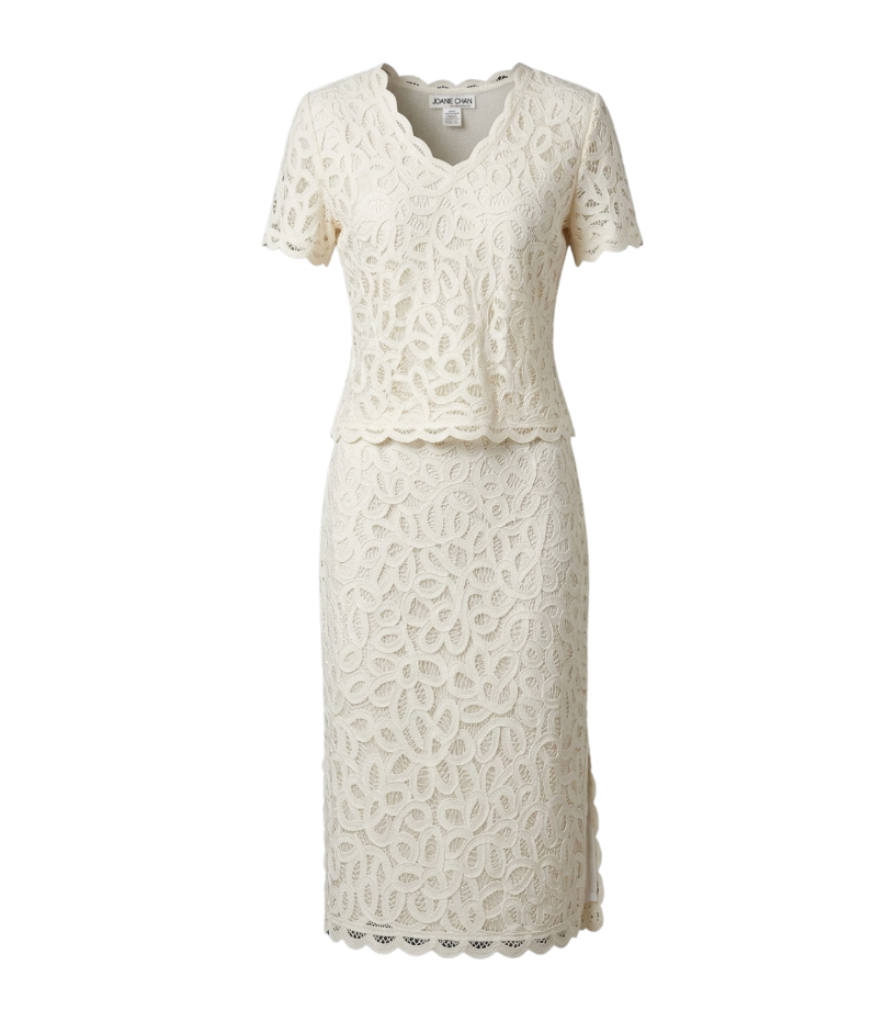Sophie Chang Intricate Guipure Lace Two-Piece Midi Set - 28701