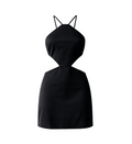 Black Cutout Halter Mini Dress - 17597