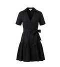 Black Eyelet Lace Wrap Dress - 18254