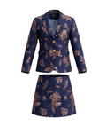 SOLELEGIA Floral Brocade Blazer & Skirt Set- 32443