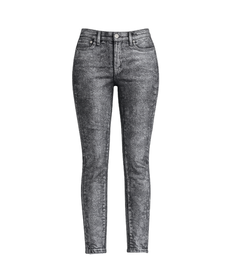 FRAME Le High Skinny Crop Metallic Jeans - 10650