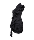 Asymmetrical Ruched Mini Dress - 30404