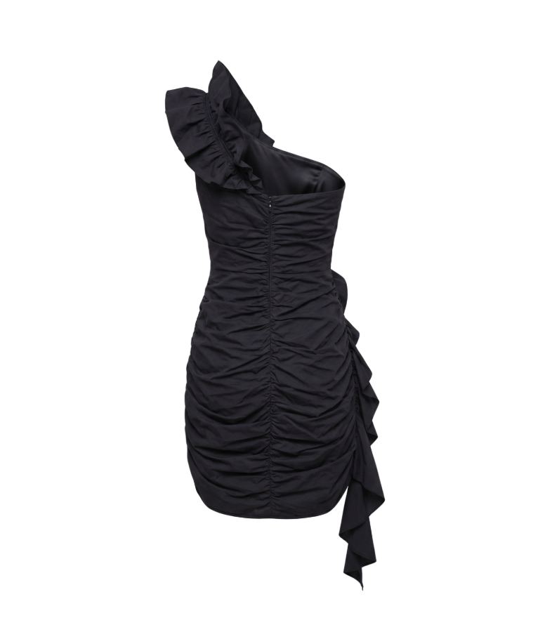 Asymmetrical Ruched Mini Dress - 30404