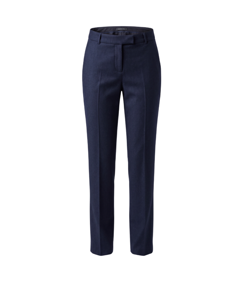 Navy Tailored Straight-Leg Trousers - 31279