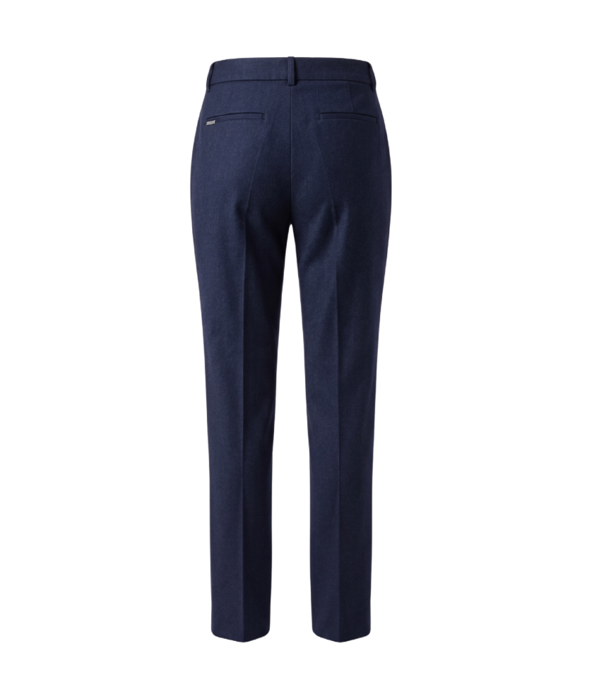 Navy Tailored Straight-Leg Trousers - 31279