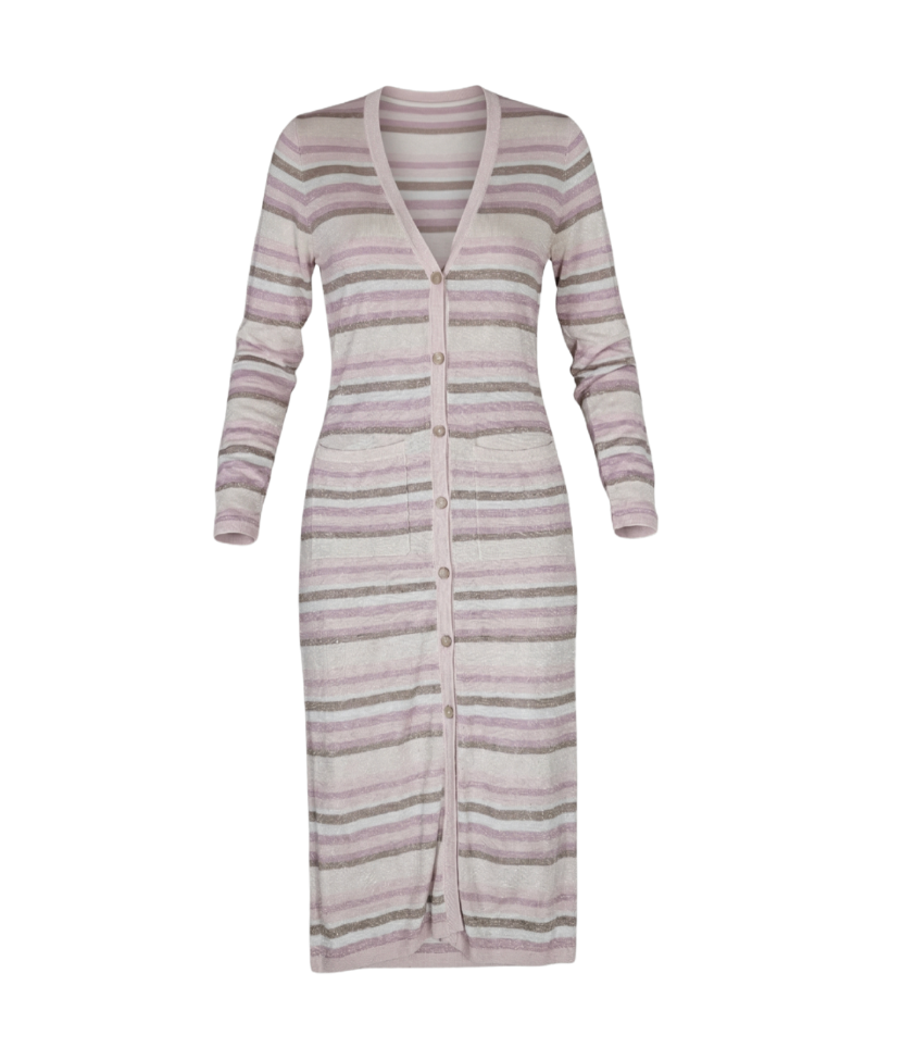 L'Agence Striped Longline Cardigan - 26796