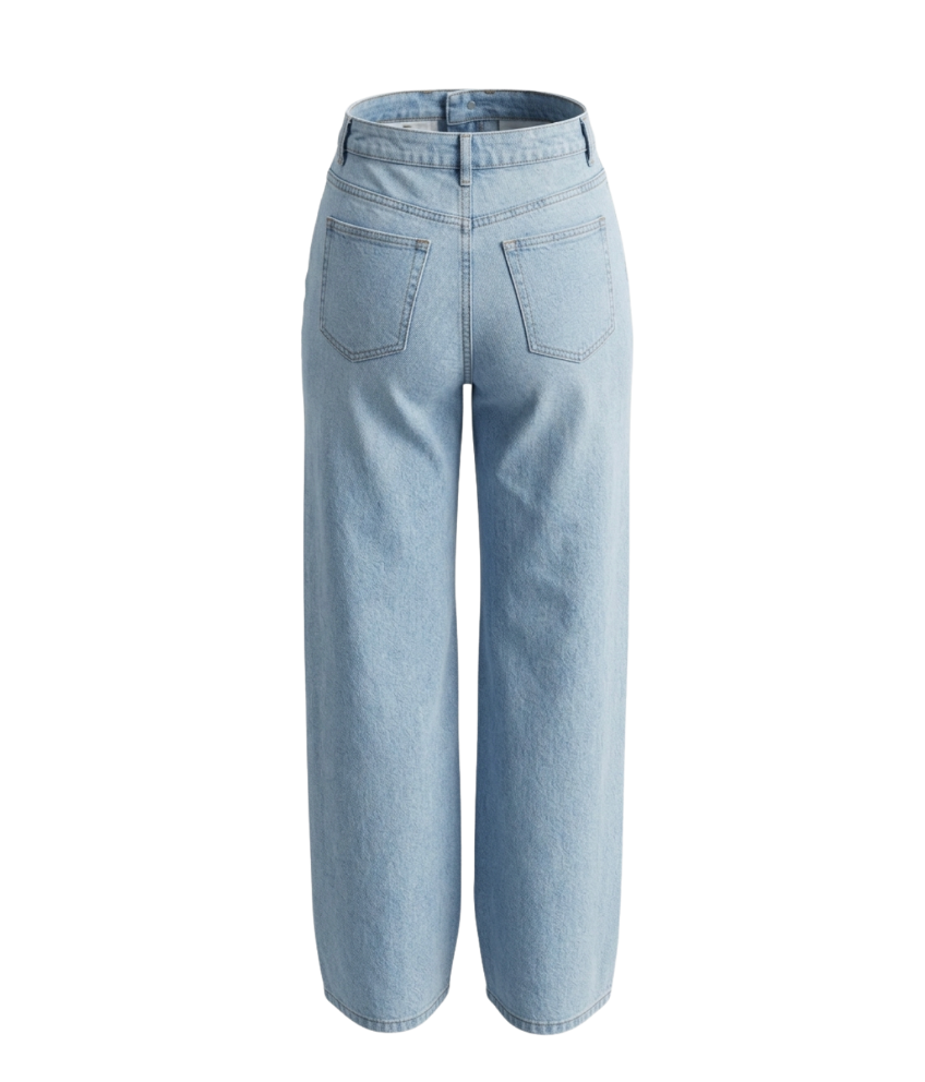 Crystal Embellished Wide-Leg Jeans - 33067