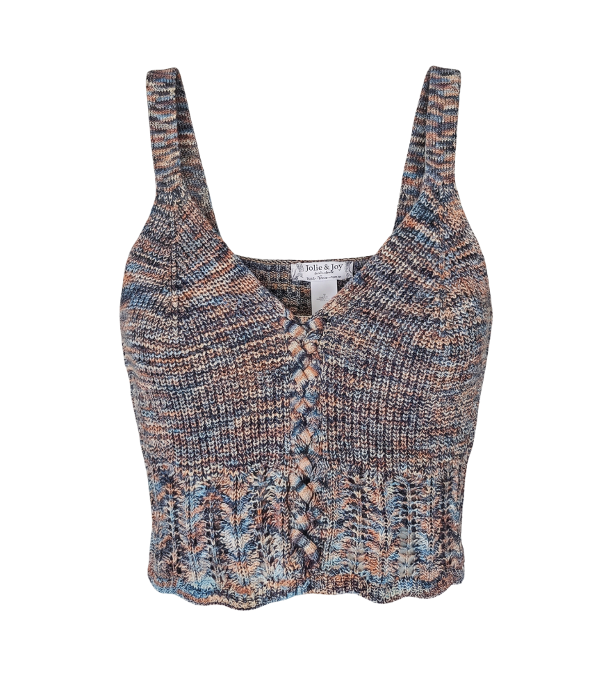 Multi-Colored Knit Crop Top - 34395