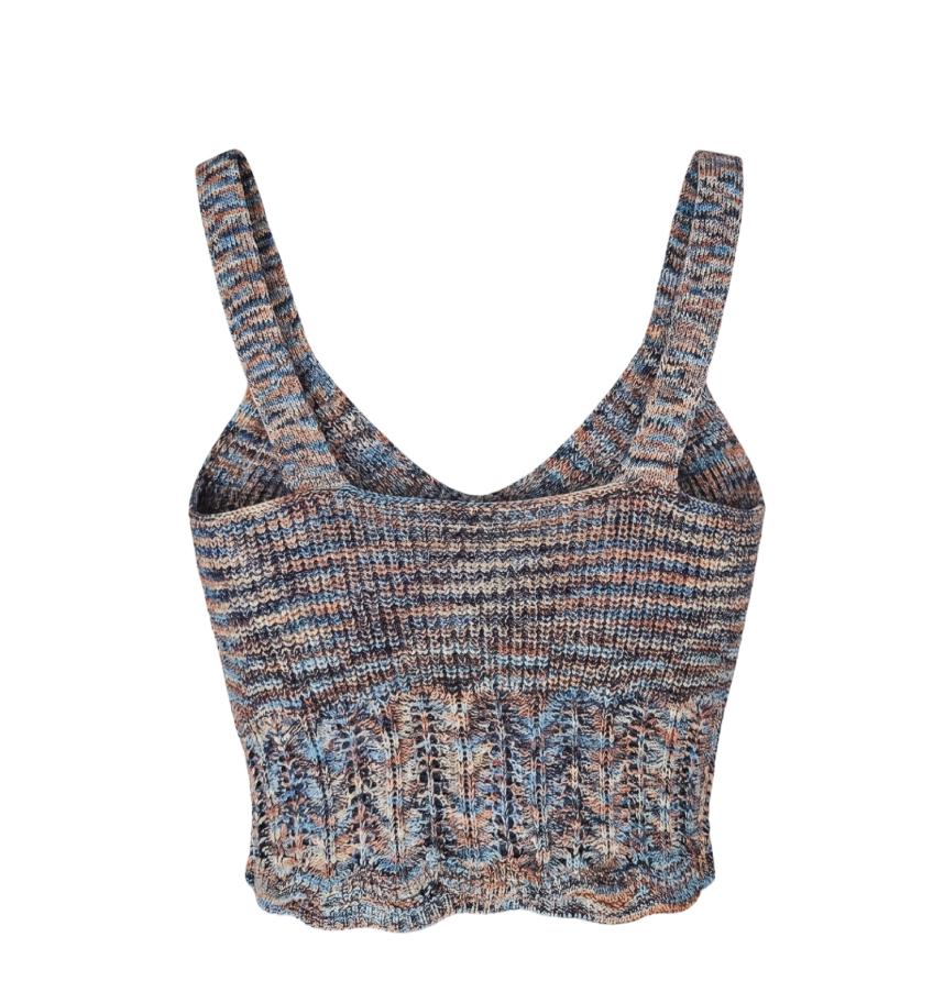 Multi-Colored Knit Crop Top - 34395