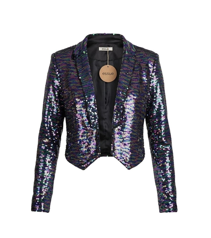 Essue Iridescent Sequin Cropped Blazer - 32688