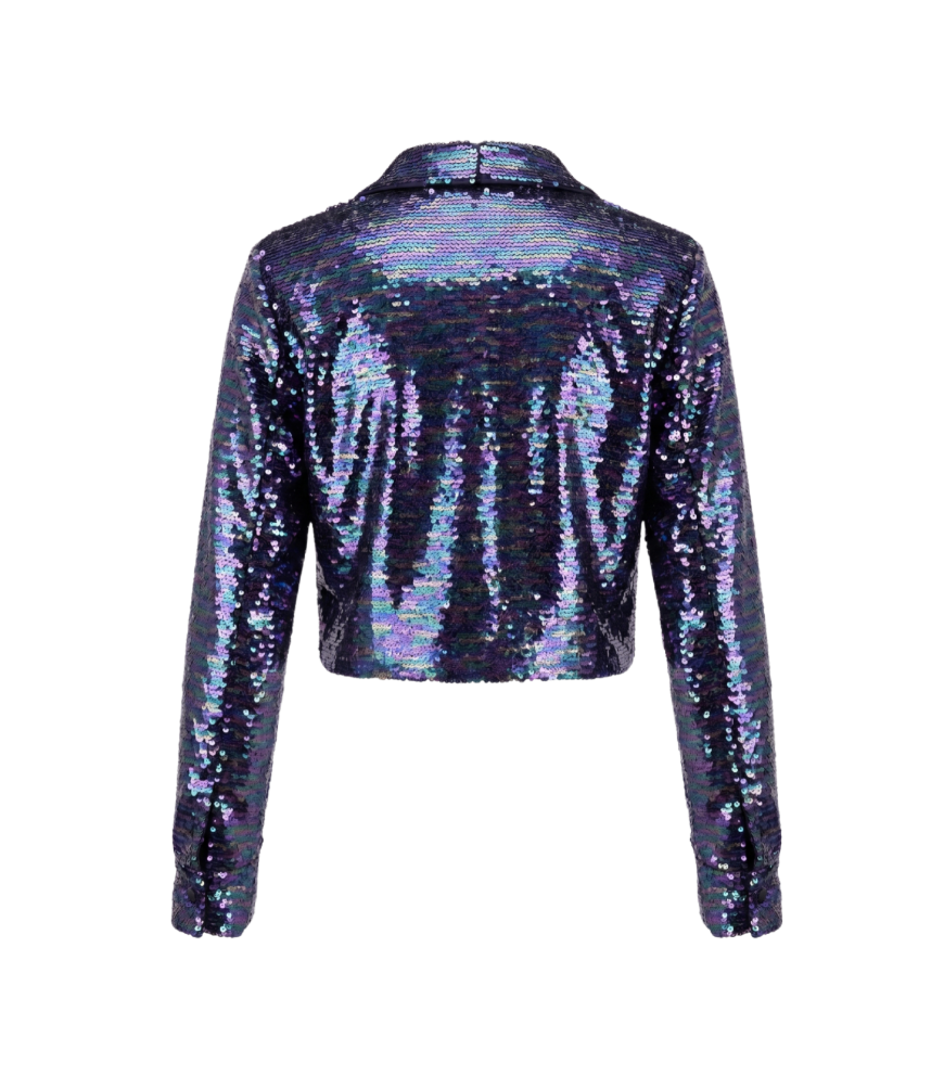 Essue Iridescent Sequin Cropped Blazer - 32688