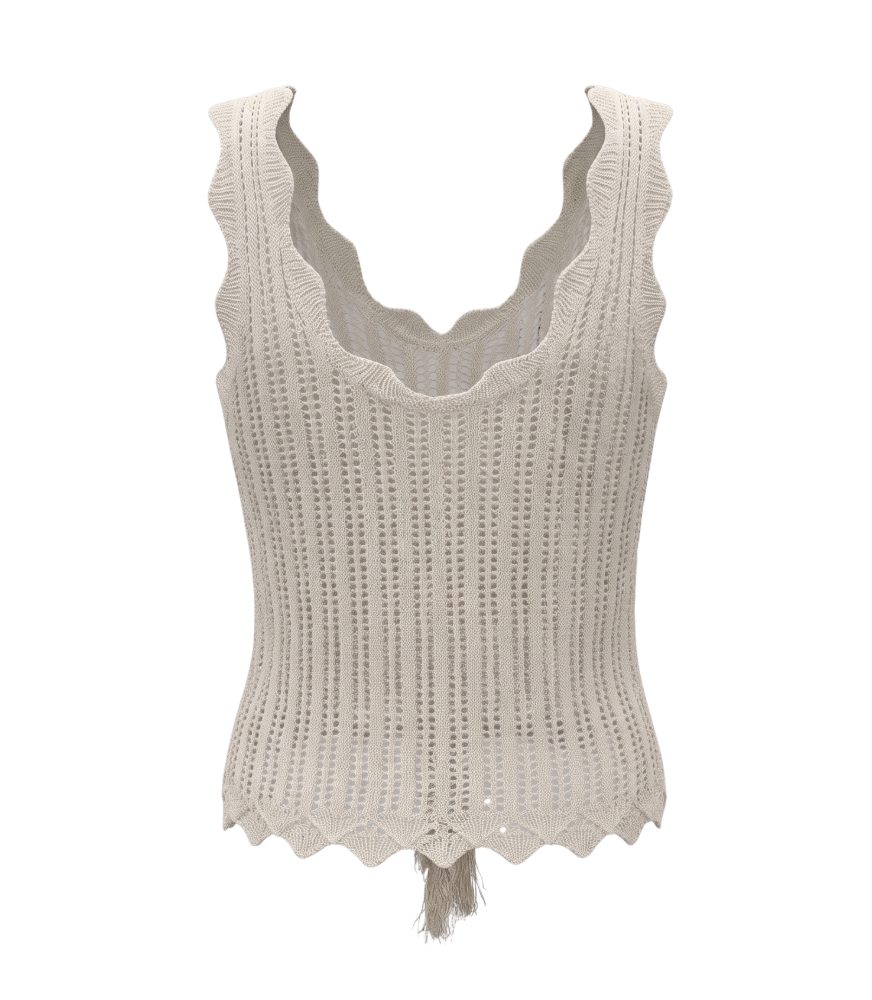 LINEANDDOT Open-Knit Tank Top - 34357