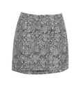 Snakeskin Print Mini Skirt with Stud Details - 34022